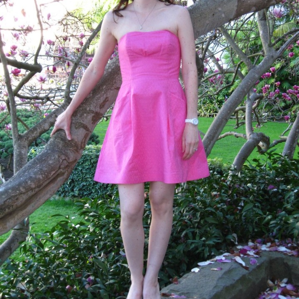 Lilly Pulitzer Hot Barbie Pink Strapless Dress